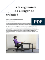 Qué es la ergonomía aplicada al lugar de trabajo