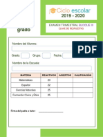 3 Grado RESPUESTAS Examen Trimestral Bloque III 2019-2020