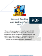 Reading and Writing Comprehension Cards Grade 2