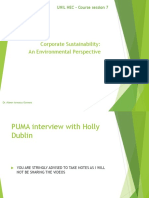 Corporate Sustainability: An Environmental Perspective: UNIL HEC - Course Session 7