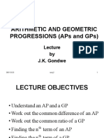 2 Arithmetic and Geometric Progressions (APs and GPS)