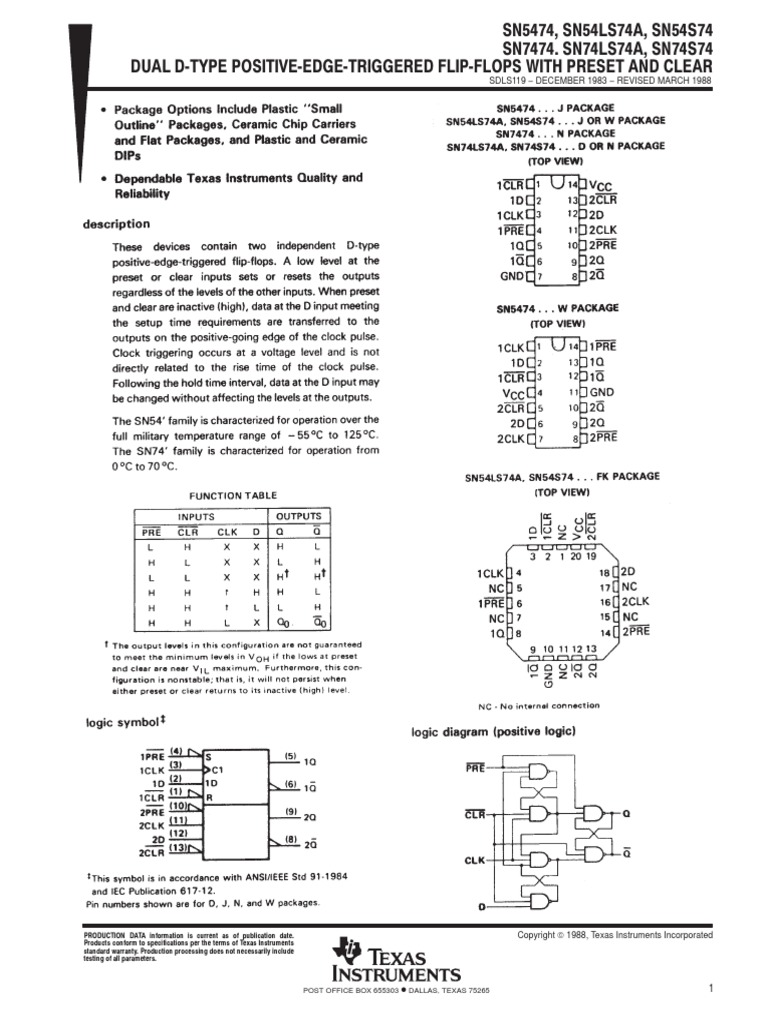 Sn74ls74a PDF | PDF | Materials | Nature