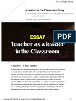 37 Teacher As A Leader in The Classroom Essay - The College Study