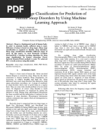 Sleep Stage Classification For Prediction of Human Sleep Disorders by Using Machine Learning Approach