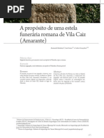 A propósito de uma estela funerária romana de Vila Caiz (Amarante)