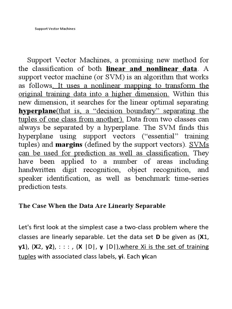 Support Vector Machines Explained | PDF