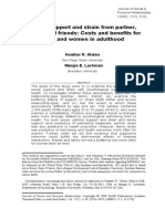 Social Support and Strain From Partner, Family, and Friends: Costs and Benefits For Men and Women in Adulthood