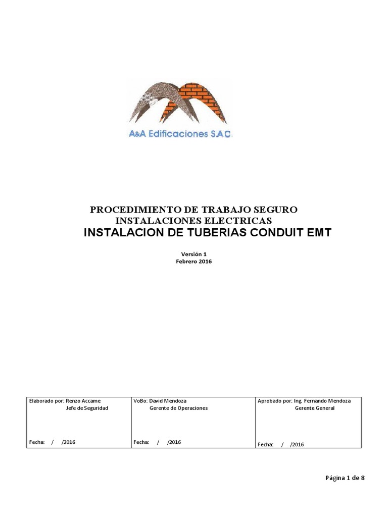 Instalación de Tuberías Conduit EMT | PDF | Presupuesto | Tubería ...