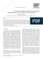 How Does Environmental Concern in Uence Specific Environmentally Related Behaviors? A New Answer To An Old Question