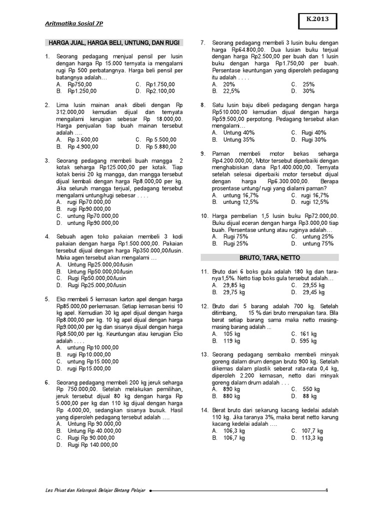 Aritmatika Sosial 7P PDF