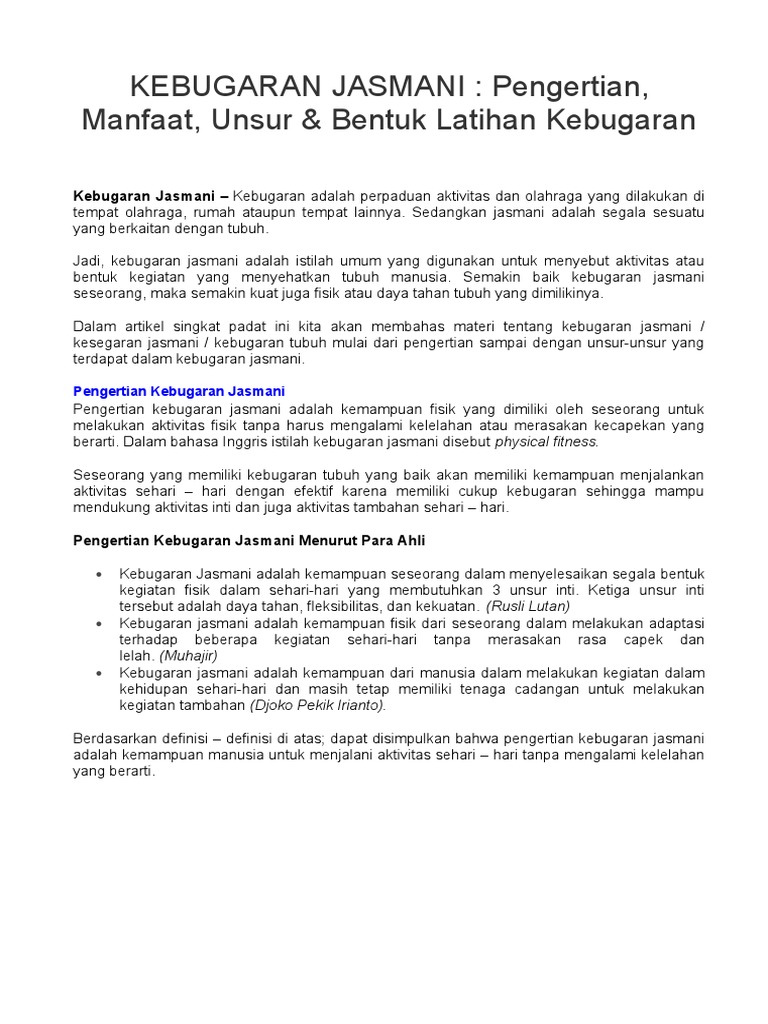 Kebugaran Jasmani Pdf
