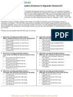 KS3 English Quiz - Punctuation (Commas To Separate Clauses) 01 (Questions)