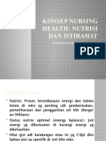 Konsep Nursing Health: Nutrisi Dan Istirahat: Nursinih, M.Kep.,Ns - Sp.Kep - An
