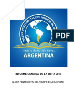 Informe Misionero Argentina 2018
