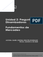 Pregunta Dinamizadora Unidad 2 Fundamentos de Mercadeo (Agosto 6 de 2020)