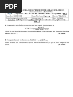 Bms College of Engineering, Bangalore-19: Mechanical Engineering, Cie2 (Online) - Set D