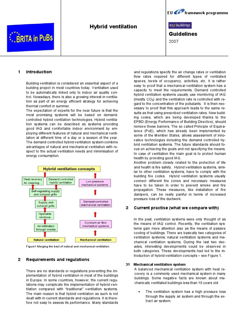 Hybrid Ventilation Guidelines: EU Framework Programme | PDF ...