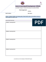 Professional Diploma in Learning & Development (PDLD) : Final Assignment