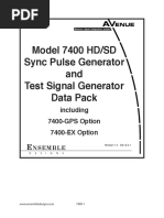 Model 7400 HD/SD Sync Pulse Generator and Test Signal Generator Data Pack