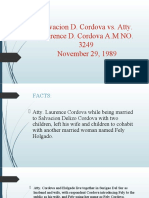Salvacion D. Cordova vs. Atty. Laurence D. Cordova A.M NO. 3249 November 29, 1989
