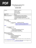 Course Work: College of Business and Accountancy