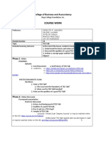 Course Work: College of Business and Accountancy