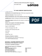 Section 1. Product and Company Identification: Safety Data Sheet (SDS) HTH® Calcium Hypochlorite Tablets