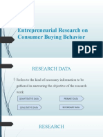 Entrepreneurial Research on Consumer Buying Behavior