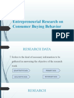 Entrepreneurial Research On Consumer Buying Behavior