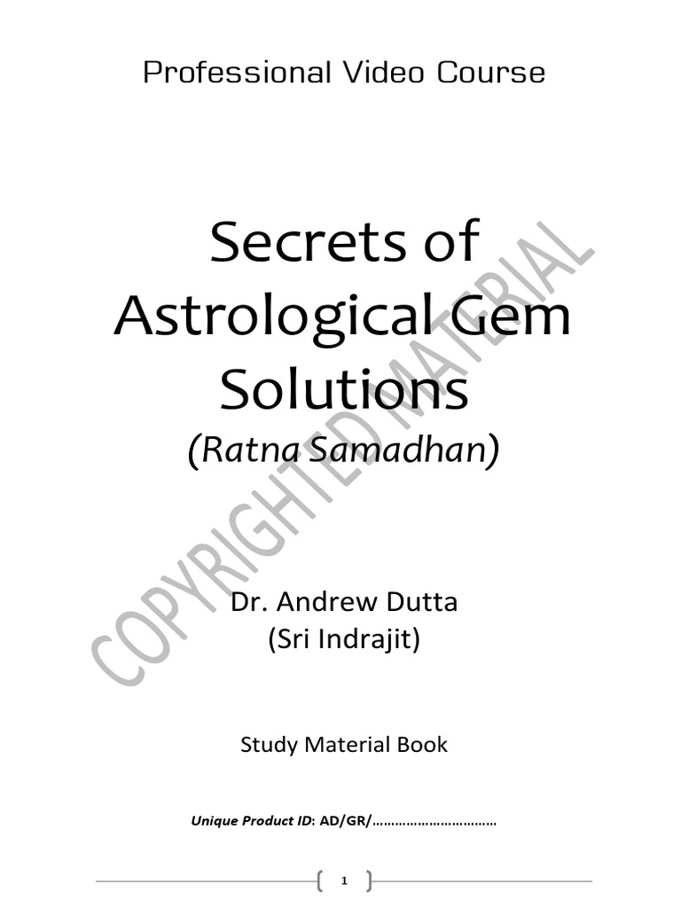 Gems Course Study Material Sample PDF | PDF | Gemstone | Astrology
