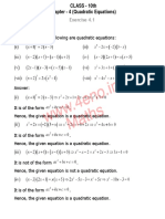 Exercise 4.1: CLASS - 10th Chapter - 4 (Quadratic Equations)
