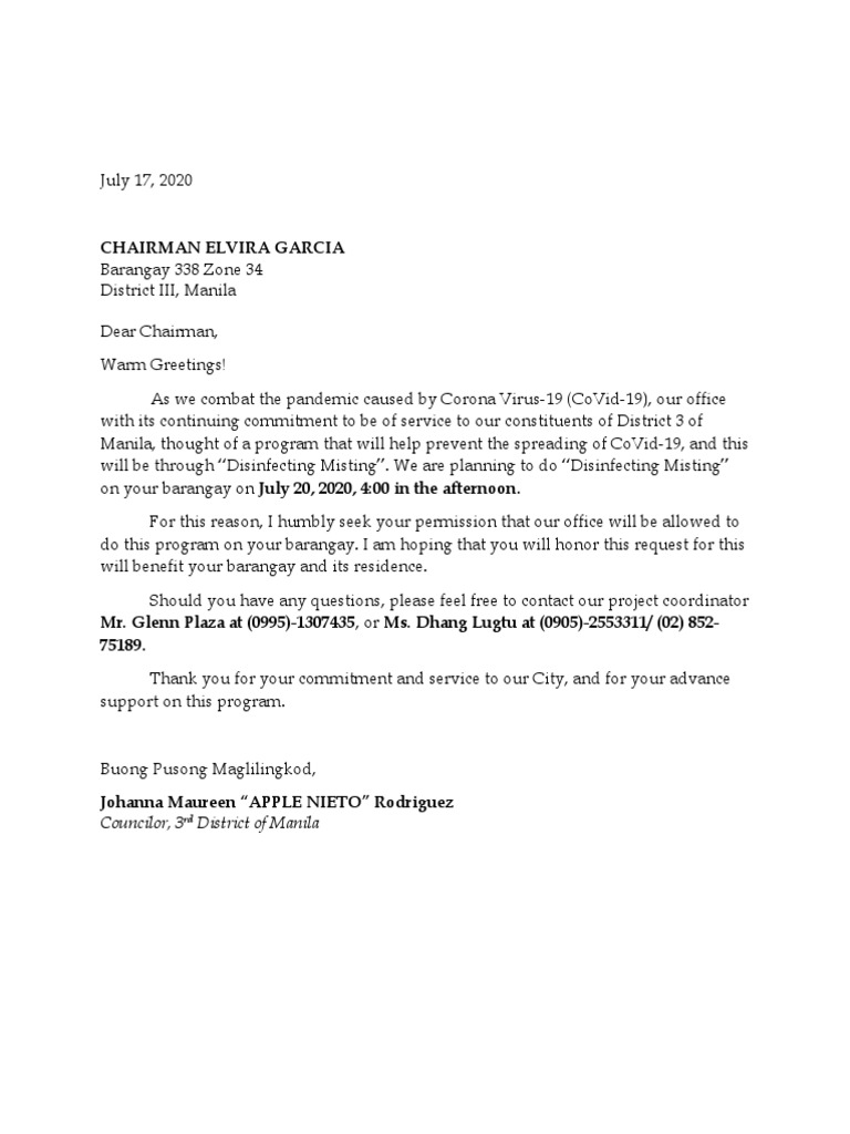 Disinfecting Misting Program Request | PDF