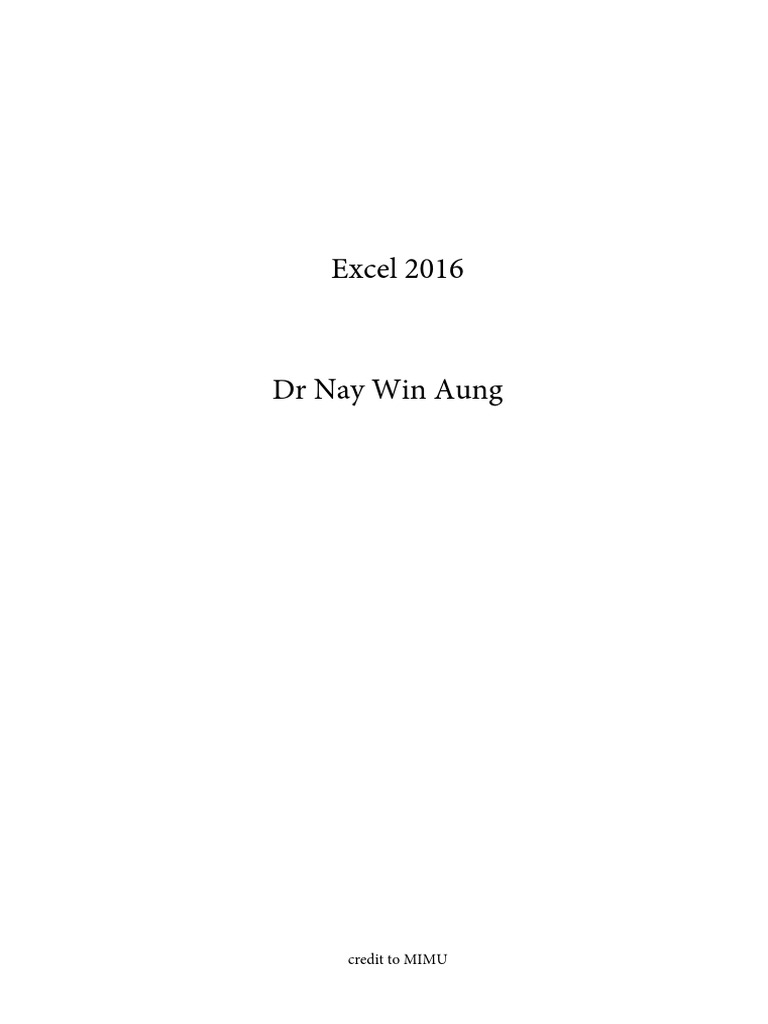 Excel2016 PDF | PDF