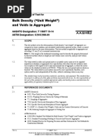 Bulk Density ("Unit Weight") and Voids in Aggregate: Standard Method of Test For