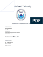 North South University: Research Paper On: Inequality in The Job Sector