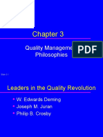 Quality Management Philosophies of Deming, Juran, and Crosby