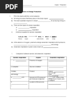 Name: - Chapter 7 Respiration