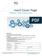 Assessment Cover Page: BSBHRM513 - Manage Workforce Planning