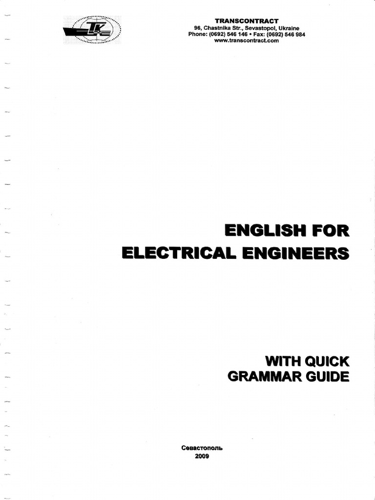English For Electrical Engineers (With Quick Grammar Guide and