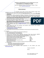 Pengumuman Pendaftaran PMB SNMPTN Uncen 2020 49393 PDF