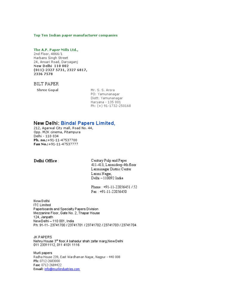 Top 10 Papers Companies | PDF | Paper
