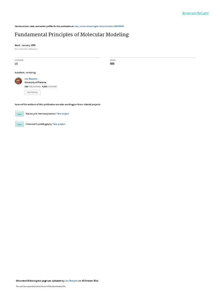 Molecular Modelling Principles and Applications PDF