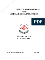 GUIDELINES FOR PIPING DESIGN FOR METALURGICAL INDUSTRIES