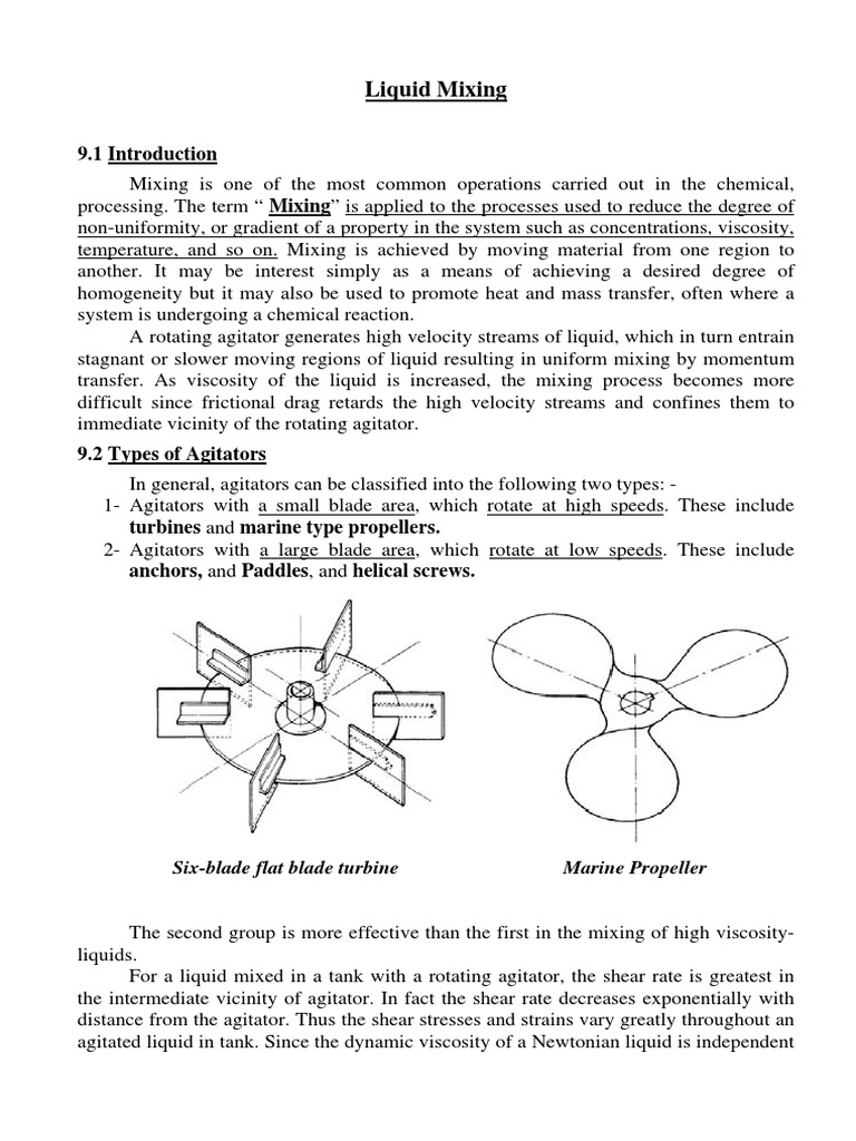 Liquid Mixing SixBlade Flat Blade Turbine Marine Propeller PDF