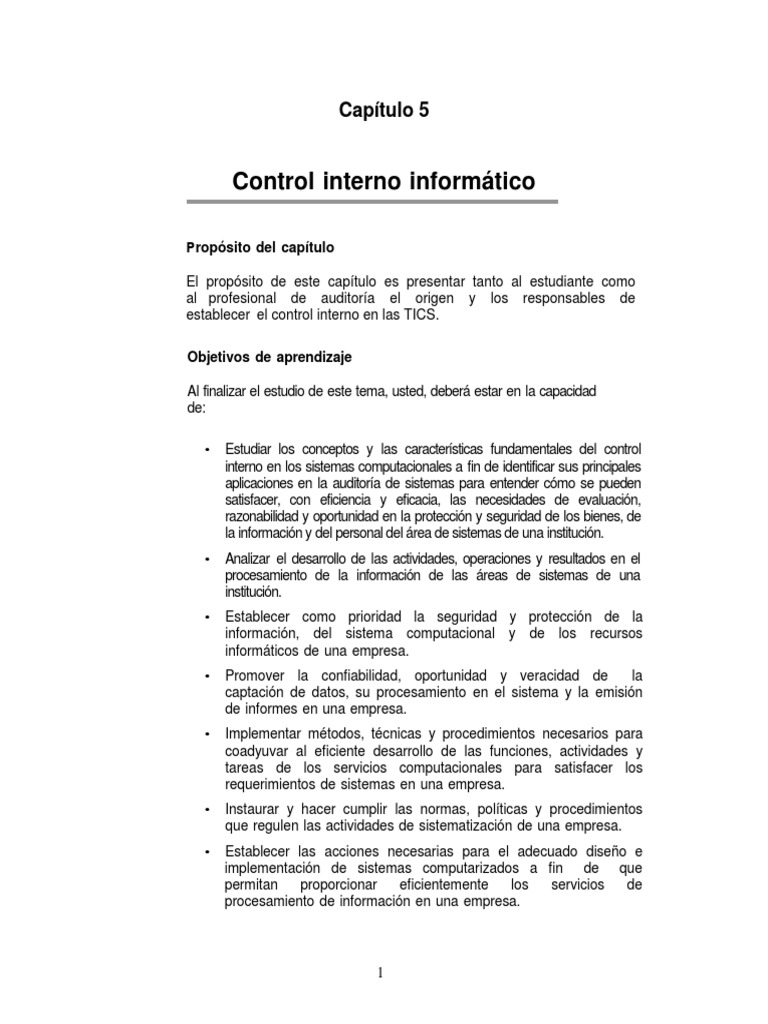 Control Interno Informático en TICS | PDF | La seguridad informática ...