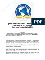 Informe Misionero El Salvador Junio 2020