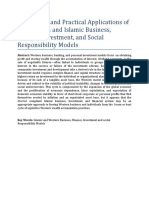 Theoretical and Practical Applications of The Western and Islamic Business, Finance, Investment, and Social Responsibility Models