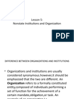Lesson 5: Nonstate Institutions and Organization