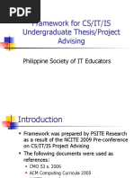 Framework For CS/IT/IS Undergraduate Thesis/Project Advising