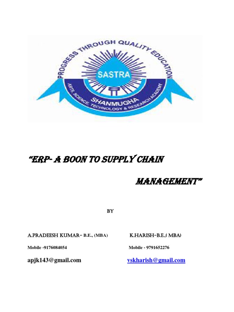 ERP's Impact on Supply Chain Management | PDF | Enterprise Resource ...